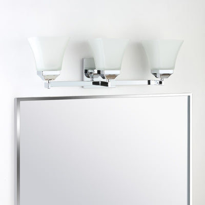 Staunton Three-Light Bathroom Vanity Fixture - Chrome