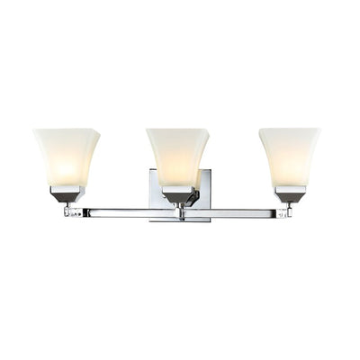 Staunton Three-Light Bathroom Vanity Fixture - Chrome