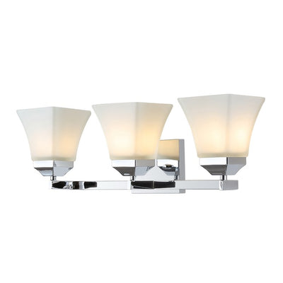 Staunton Three-Light Bathroom Vanity Fixture - Chrome