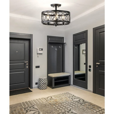 Sylvain Four-Light Semi-Flush Mount Ceiling Fixture - Oil Rubbed Bronze