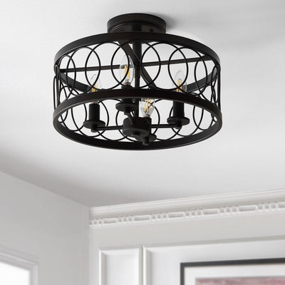 Sylvain Four-Light Semi-Flush Mount Ceiling Fixture - Oil Rubbed Bronze