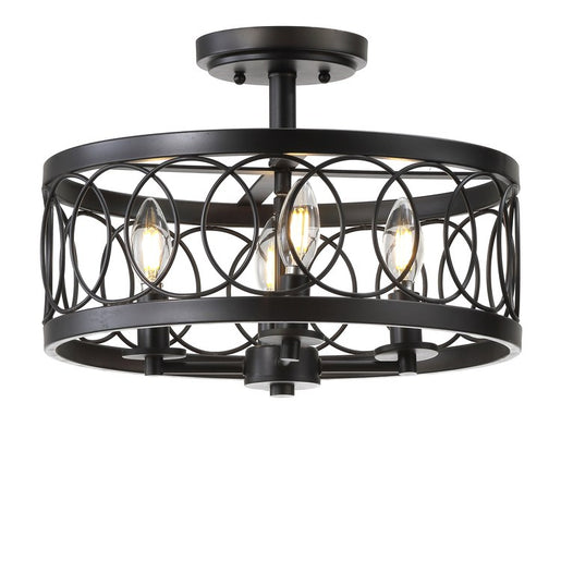 Sylvain Four-Light Semi-Flush Mount Ceiling Fixture - Oil Rubbed Bronze