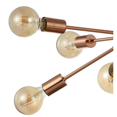 Copper Eight-Light LED Flush Mount Ceiling Fixture - Copper