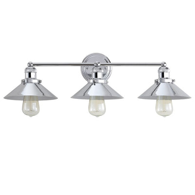 June Three-Light Bathroom Vanity Fixture - Chrome