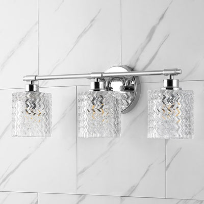 Spaulding Three-Light LED Bathroom Vanity Fixture - Chrome
