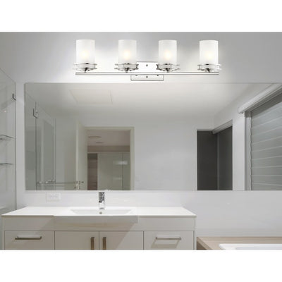 Fairfax Four-Light Bathroom Vanity Fixture - Chrome