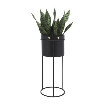 20"/24" Round Metal Planters Set of 2 - Black