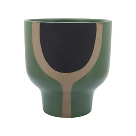 9" Ceramic Mushroom Planter - Olive