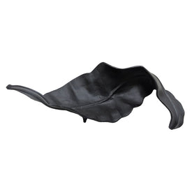 22" Curled Metal Leaf - Black