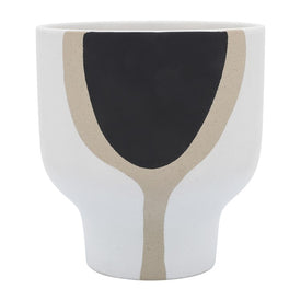 9" Ceramic Mushroom Planter - White