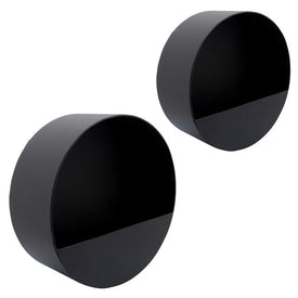 9"/12" Round Metal Wall Planters Set of 2 - Black
