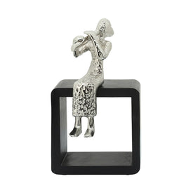 13" Metal Flutist on Base - Silver