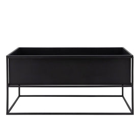 29" x 12" Metal Rectangular Planter - Black