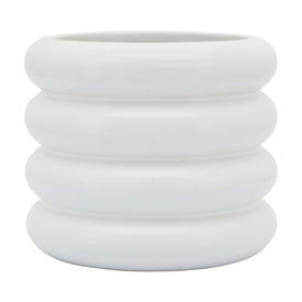 7" Bidendum Ceramic Planter - White