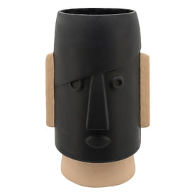 22" Polyresin Comic Face Planter - Black