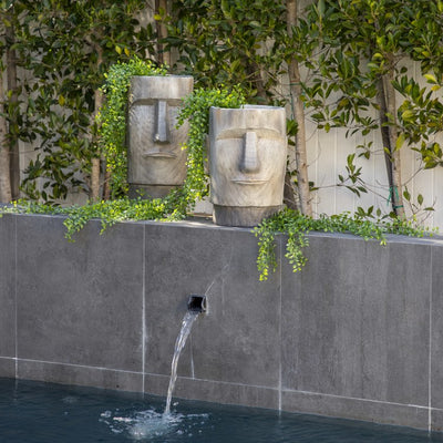 24" Resin Face Planter - Gray