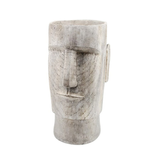 24" Resin Face Planter - Gray