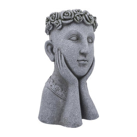 12" x 18" Magnesia Daydreaming Lady Planter - Gray