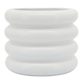 9" Bidendum Ceramic Planter - White