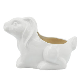 Ceramic Rabbit Planter - White