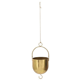 6" Metal Hanging Planter - Gold