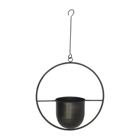 26" Metal Hanging Planter - Black