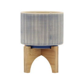 7" Mesh Planter with Stand - Blue