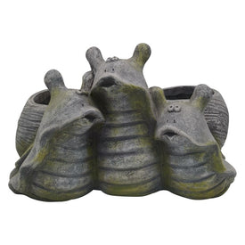 Polyresin Snail Trio Planter - Gray