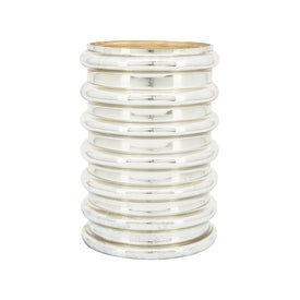 9" Scalloped Glass Vase - Champagne