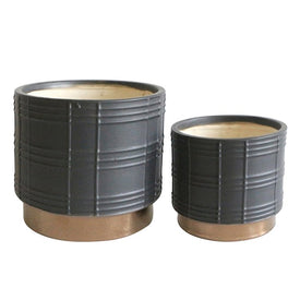 6"/8" Mesh Metallic Planters Set of 2 - Black