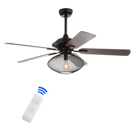 Clift 52" Five-Blade Single-Light Ceiling Fan - Black