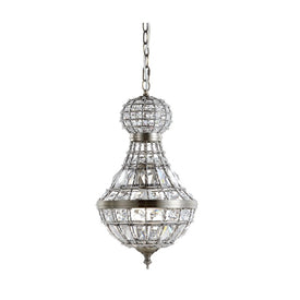 Regina 12" Single-Light Chandelier - Antique Brass and Clear
