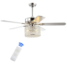Brandy 52" Five-Blade Three-Light Ceiling Fan - Chrome