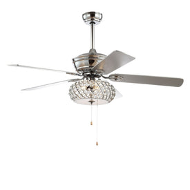 Crista 52" Five-Blade Three-Light Ceiling Fan - Chrome