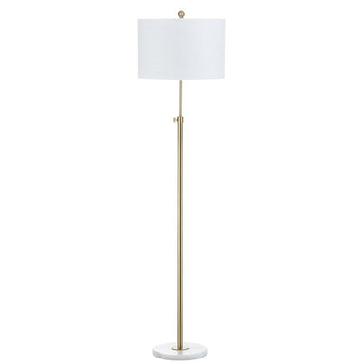 June Adjustable Height Floor Lamp - Brass Gold and White