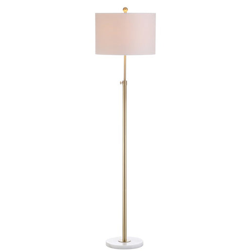 June Adjustable Height Floor Lamp - Brass Gold and White