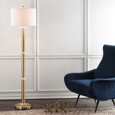 Gregory Floor Lamp - Brass Gold and White