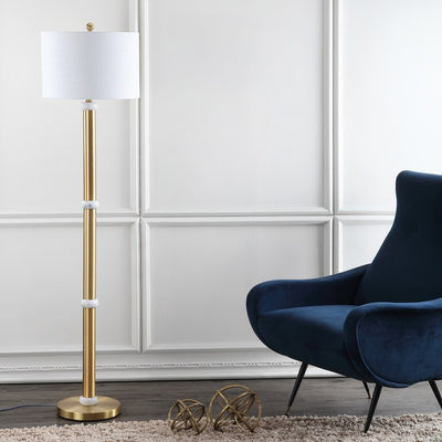 Gregory Floor Lamp - Brass Gold and White