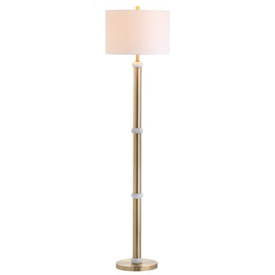Gregory Floor Lamp - Brass Gold and White