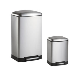 Ashley Rectangular 8-Gallon Trash Can - Stainless Steel