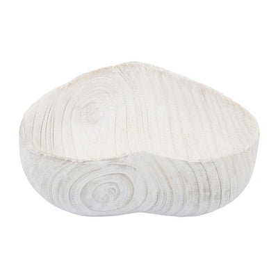 9"/10" Wood Heart Bowls Set of 2 - White