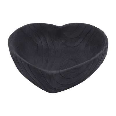 9"/10" Wood Heart Bowls Set of 2 - Black