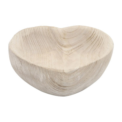9"/10" Wood Heart Bowls Set of 2 - Natural