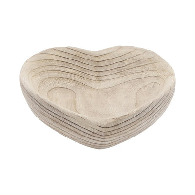 9"/10" Wood Heart Bowls Set of 2 - Natural