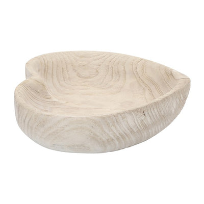 9"/10" Wood Heart Bowls Set of 2 - Natural