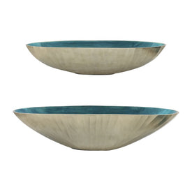 22"/24" Aluminum Oval Bowls Set of 2 - Green