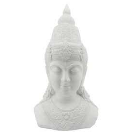 42" Polyresin Buddha Head - White