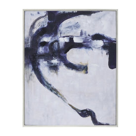 32" x 40" Abstract Handpainted Canvas Wall Art - Blue/Gray