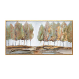 32" x 62" Trees Oil Painting - Multi