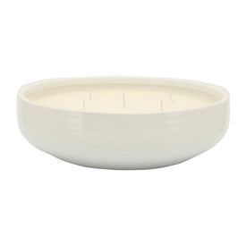 Liv & Skye 12.5" Ceramic Bowl with 56 oz Soy Candle - White